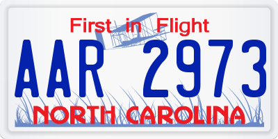 NC license plate AAR2973