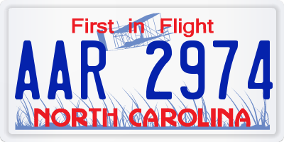 NC license plate AAR2974