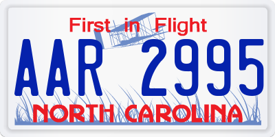 NC license plate AAR2995