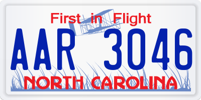 NC license plate AAR3046