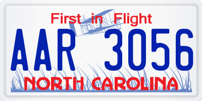 NC license plate AAR3056