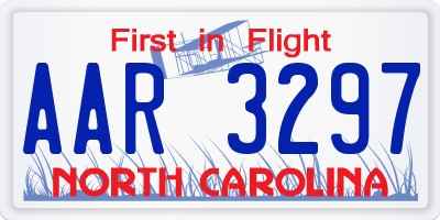 NC license plate AAR3297