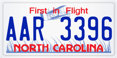 NC license plate AAR3396