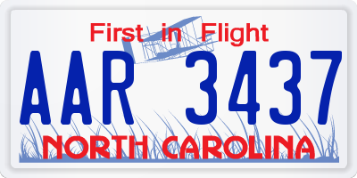 NC license plate AAR3437