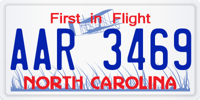 NC license plate AAR3469