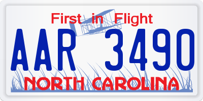 NC license plate AAR3490
