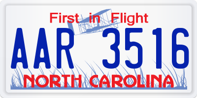 NC license plate AAR3516