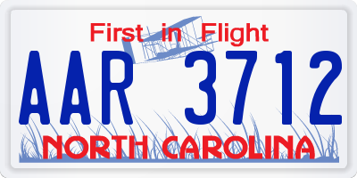 NC license plate AAR3712