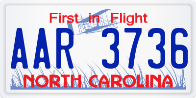 NC license plate AAR3736