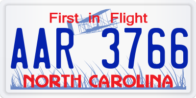 NC license plate AAR3766