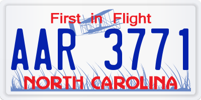 NC license plate AAR3771