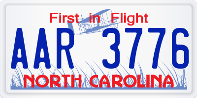NC license plate AAR3776