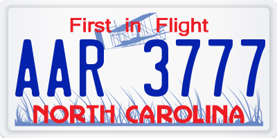 NC license plate AAR3777