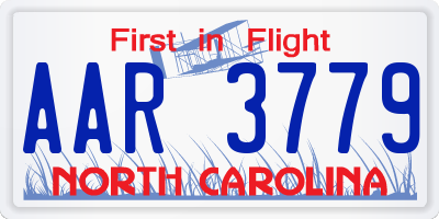 NC license plate AAR3779