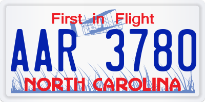NC license plate AAR3780