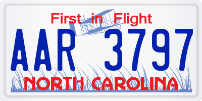 NC license plate AAR3797