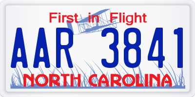NC license plate AAR3841