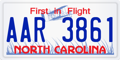 NC license plate AAR3861