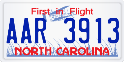NC license plate AAR3913