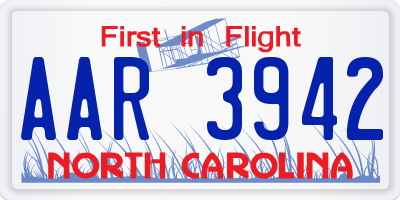 NC license plate AAR3942