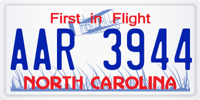 NC license plate AAR3944