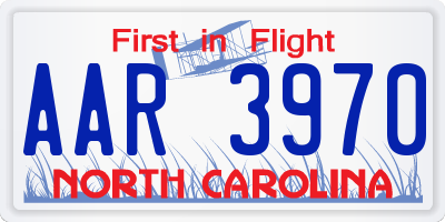 NC license plate AAR3970