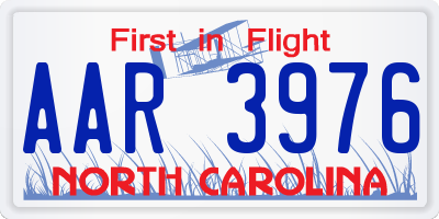 NC license plate AAR3976