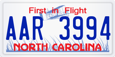 NC license plate AAR3994
