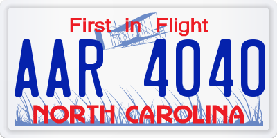 NC license plate AAR4040
