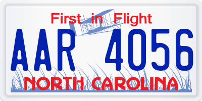 NC license plate AAR4056