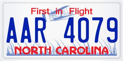 NC license plate AAR4079