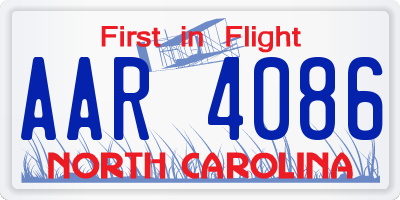 NC license plate AAR4086