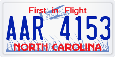 NC license plate AAR4153