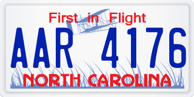 NC license plate AAR4176
