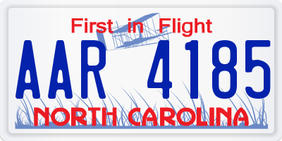 NC license plate AAR4185