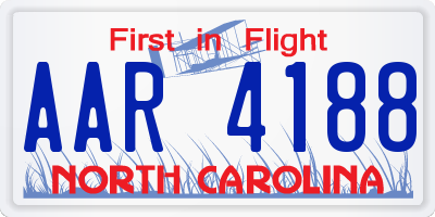 NC license plate AAR4188
