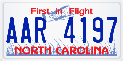 NC license plate AAR4197
