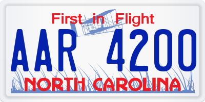 NC license plate AAR4200