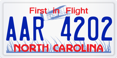 NC license plate AAR4202