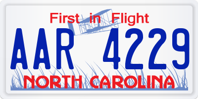 NC license plate AAR4229