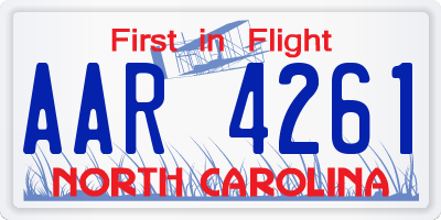 NC license plate AAR4261