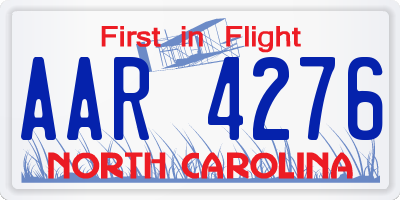 NC license plate AAR4276