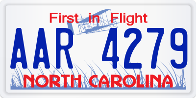 NC license plate AAR4279