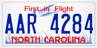 NC license plate AAR4284