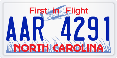 NC license plate AAR4291