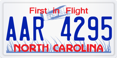 NC license plate AAR4295