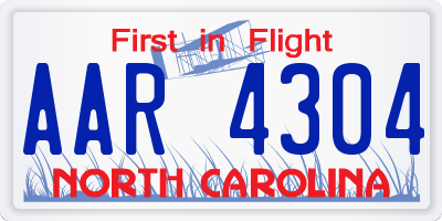 NC license plate AAR4304