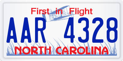 NC license plate AAR4328