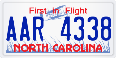 NC license plate AAR4338