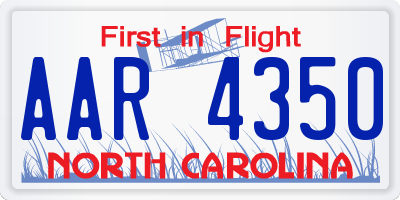 NC license plate AAR4350
